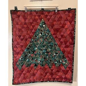 Handmade Quilted‎ Christmas Tree Wall Hanging Novelty Buttons Decor 27 x 31 Inch